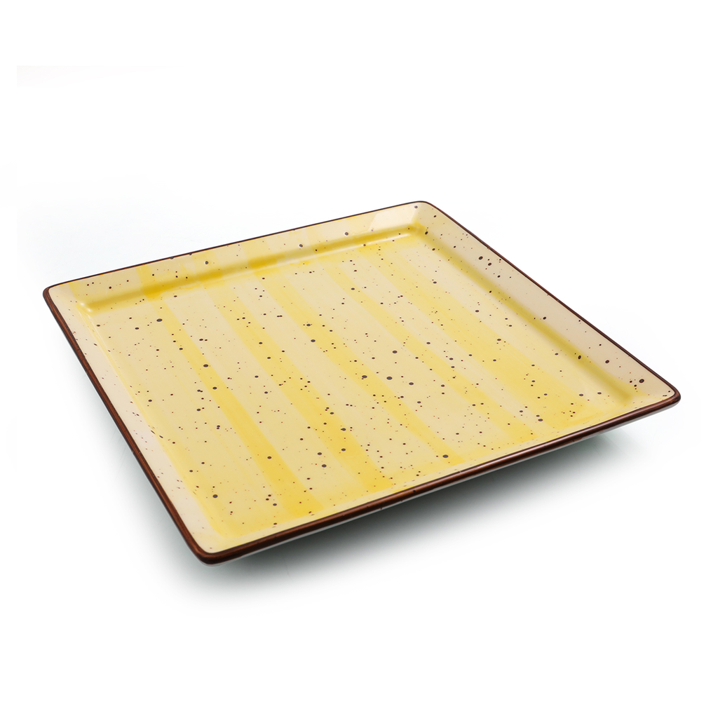 Porceletta Yellow Color Glazed Porcelain Square Plate 22 cm / 9"