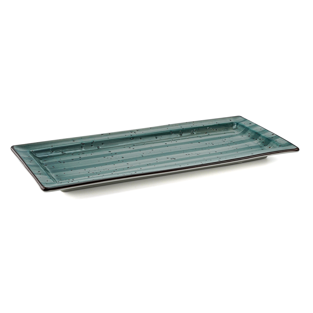 Porceletta Green Color Glazed Porcelain Rectangular Plate 29 cm / 12"