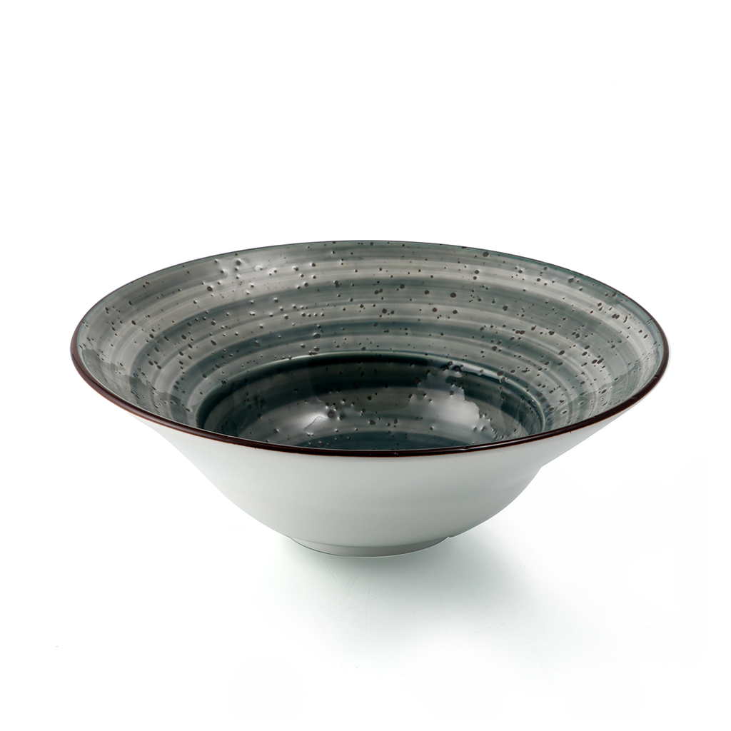 Porceletta Green Color Glazed Porcelain Pasta & Soup Plate 23 cm / 9"