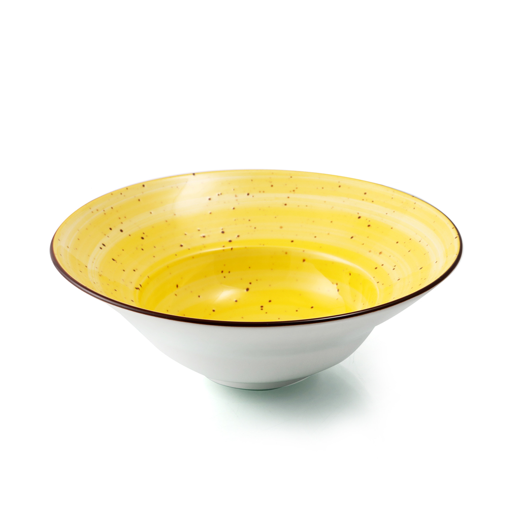 Porceletta Yellow Color Glazed Porcelain Pasta & Soup Plate 23 cm / 9"