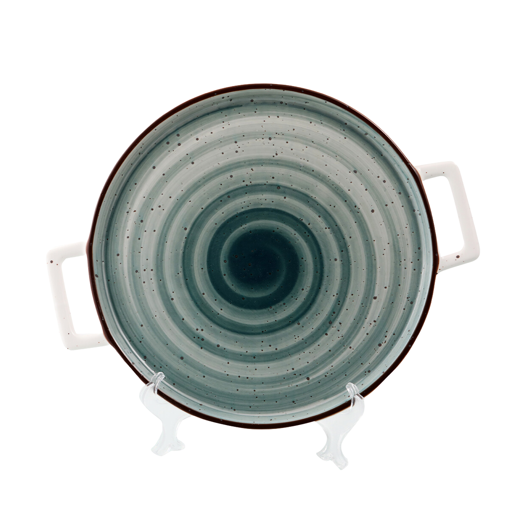 Porceletta Green Color Glazed Porcelain green Pizza Plate 32 cm / 12"