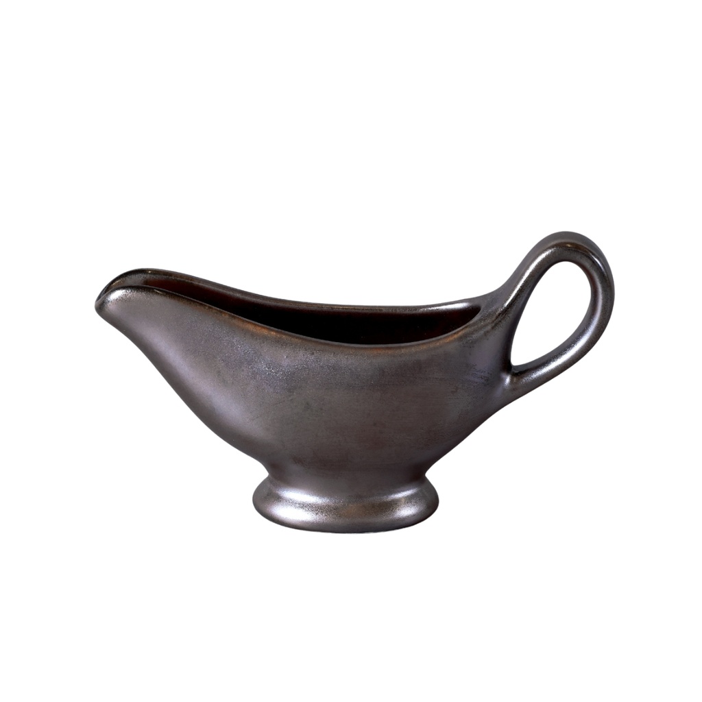 Porceletta Rustic Black Reactive Glaze Porcelain Sauce Bout 6.3"