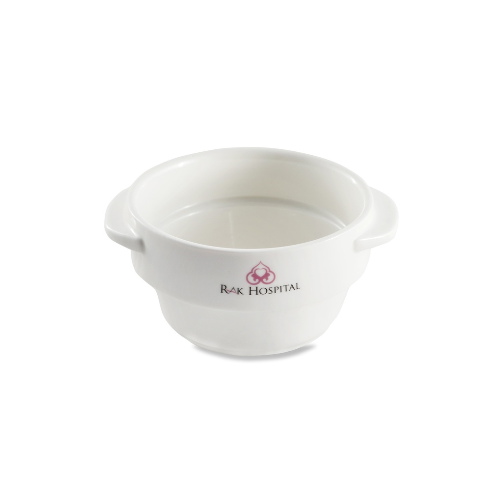 Porceletta Ivory Porcelain Round Stackable Soup Bowl with logo