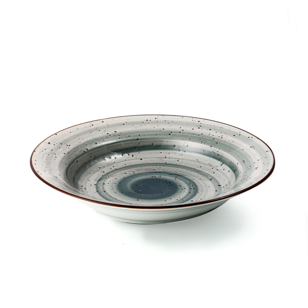 Porceletta Green Color Glazed Porcelain Soup Plate 23 cm / 9"