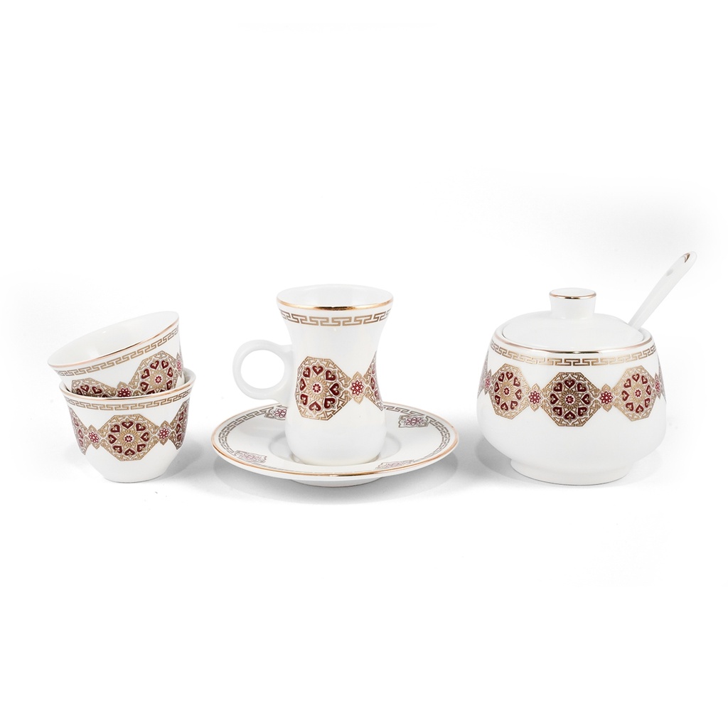 Porceletta Ivory Porcelain 51 Pieces Tea & Coffee Serving Set