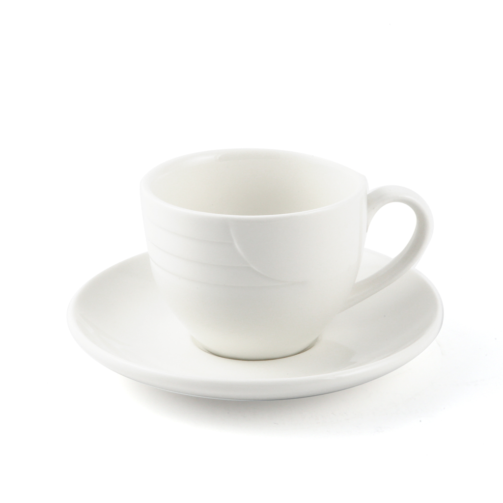 Porceletta Ivory Porcelain Coffee Cup & Saucer Castillo Design 220 ml