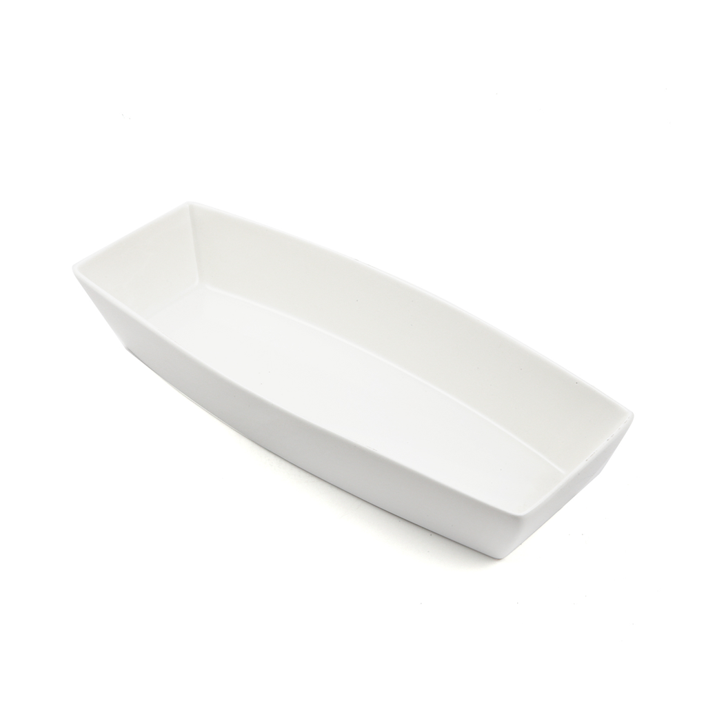 Porceletta Ivory Porcelain Rectangular Deep Bowl Meena Design 35 cm