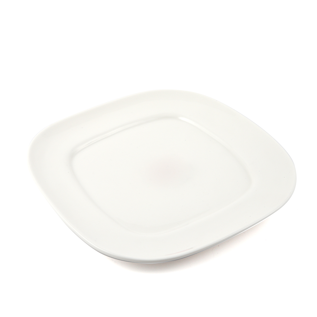 Porceletta Ivory Porcelain Square Round Plate 21.5 cm / 9"
