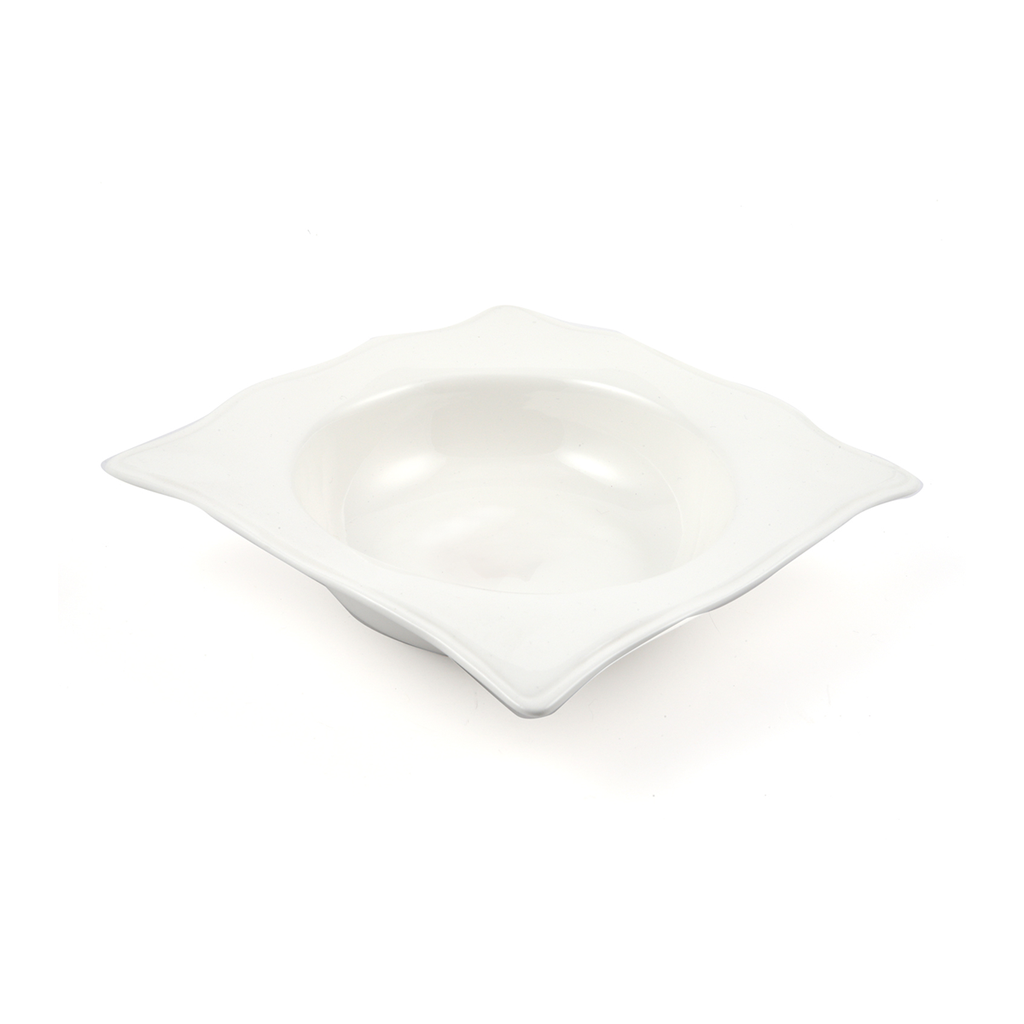 Porceletta Ivory Porcelain Salad and Soup Wavy Bowl 8.5"