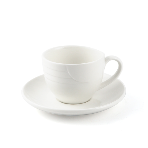 [08-260] Porceletta Ivory Porcelain Coffee Cup & Saucer Castillo Design 90 ml