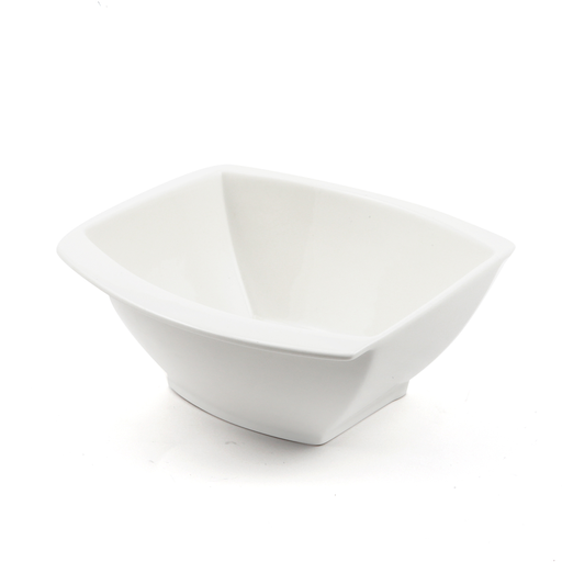 [08-286] Porceletta Ivory Porcelain Square Soup Bowl Meena Design 17.5 cm