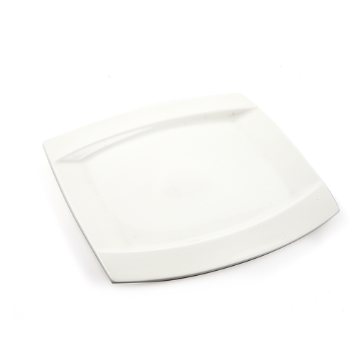 [08-289] Porceletta Ivory Porcelain Square Plate Meena Design 17 cm / 7"