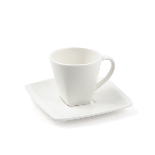 [08-295] Porceletta Ivory Porcelain Coffee Cup & Saucer Meena Design 90 ml