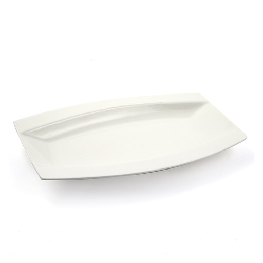 [08-310] Porceletta Ivory Porcelain Rectangular Soup Plate Meena Design 27 cm / 11"