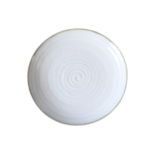 [08-317D2] Porceletta Terra Reactive Glaze Porcelain 17 cm Rimmed Thin Flat Plate