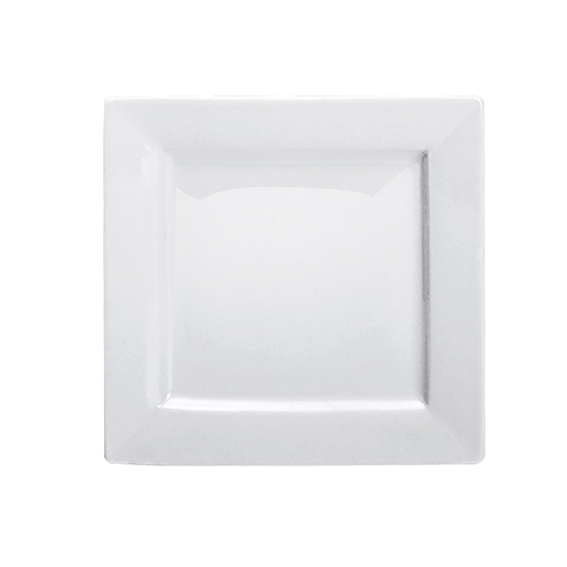 [08-323] Porceletta Ivory Porcelain Square Plate Double Rim 17.5 cm / 7"