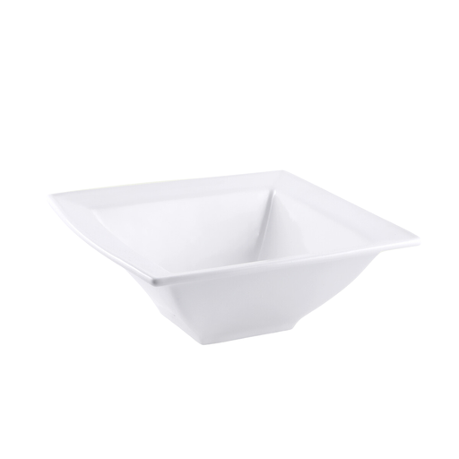[08-327] Porceletta Ivory Porcelain Square Bowl Double Rim 25 cm