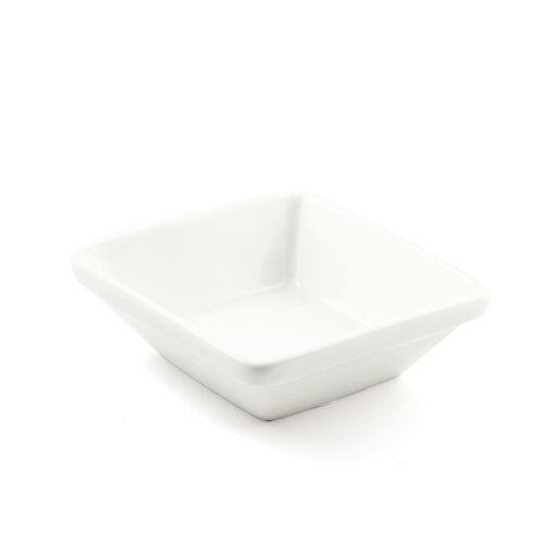 [08-355] Porceletta Ivory Porcelain Rimmed Square Bowl 4.5"