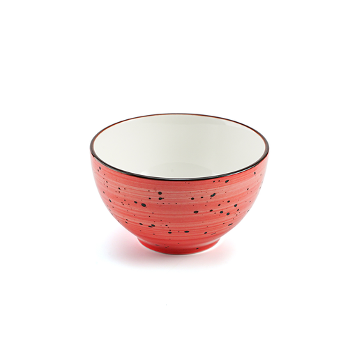 [08-505DR] Porceletta Red Color Glazed Porcelain Bowl 4.5"