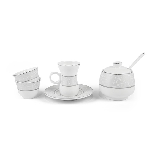 [08-528] Porceletta Ivory Porcelain 27 Pieces Tea & Coffee Serving Set
