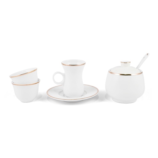 [08-536] Porceletta Ivory Porcelain 27 Pieces Tea & Coffee Serving Set