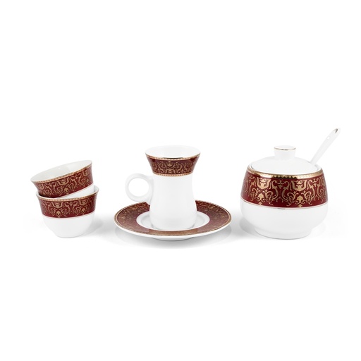[08-538] Porceletta Ivory Porcelain 27 Pieces Tea & Coffee Serving Set