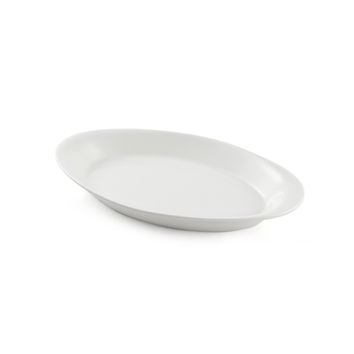 [08-1330] Porceletta Ivory Porcelain Rim Oval Platter 26.5x14.5 cm