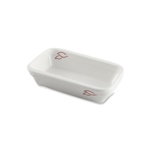 [08-1383L] Porceletta Ivory Porcelain Rectangular Dish 14x10.3x3.4 cm with 2 logo