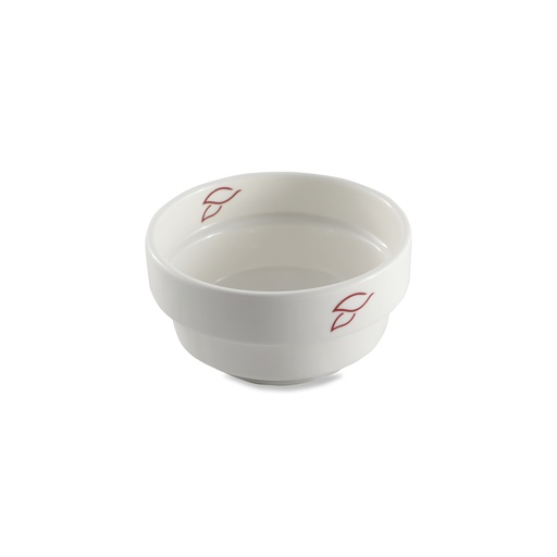 [08-1385L] Porceletta Ivory Porcelain Round Stackable Soup Bowl 12 cm with 2 logo