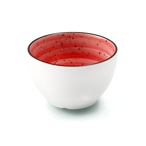 [08-1393DR] Porceletta Red Color Glazed Porcelain Soup Cup 4"