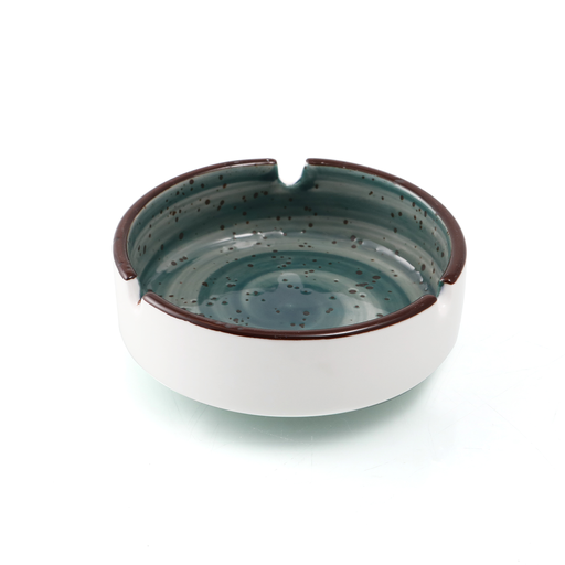 [08-139DG] Porceletta Green Color Glazed Porcelain Round Ashtray 4"
