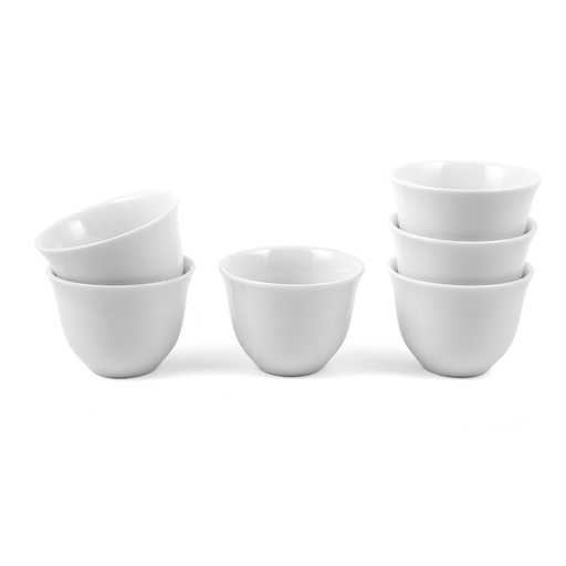 [08-1412] Porceletta Ivory Porcelain Cawa Cup Set6 Plain