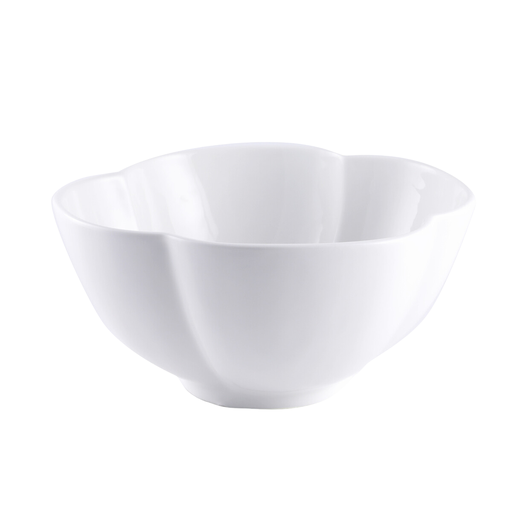 [08-378] Porceletta Ivory Porcelain Flower Deep Bowl 17.5 cm