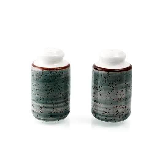 [08-441DG] Porceletta Green Color Glazed Porcelain Salt & Pepper Set