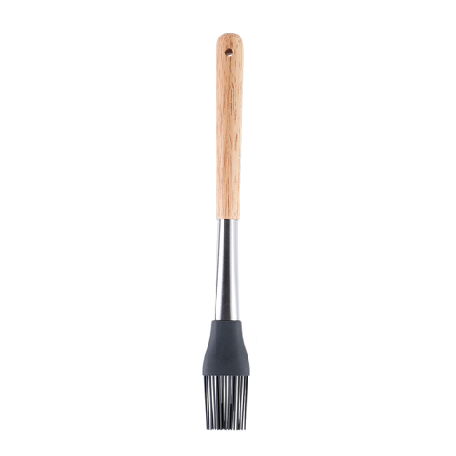 [01-209] Vague Silicone Grey Silicone Oil Brush with Oak Wood Handle