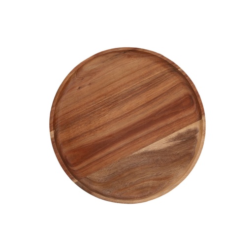 [01-339] Vague Round Wooden Tray 25 cm