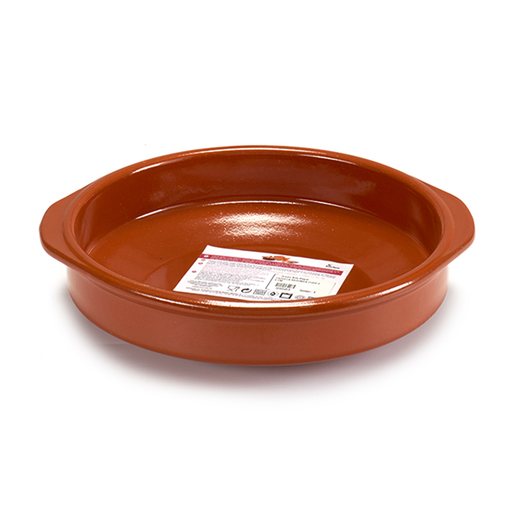 [32-026] Arte Regal Brown Clay Round Deep Plate with Handle 26 cm / 99503