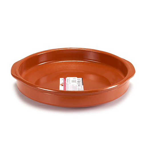[32-031] Arte Regal Brown Clay Round Deep Plate with Handle 36 cm / 99498