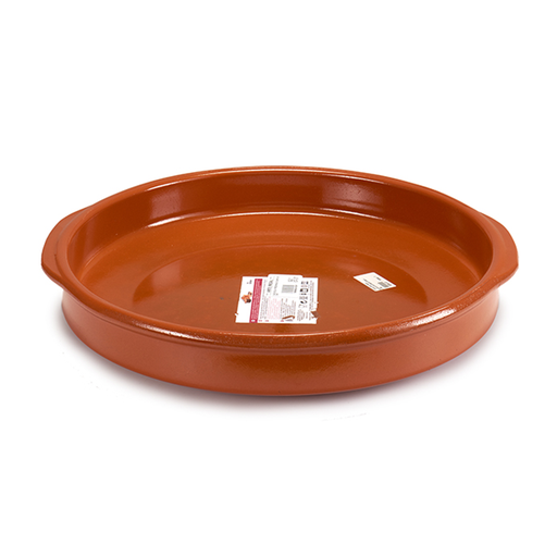 [32-033] Arte Regal Brown Clay Round Deep Plate with Handle 42 cm / 99512