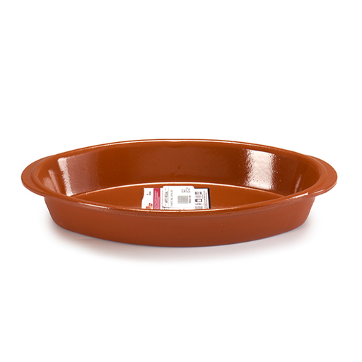 [32-037] Arte Regal Brown Clay Deep Oval Plate 32 cm / 99519