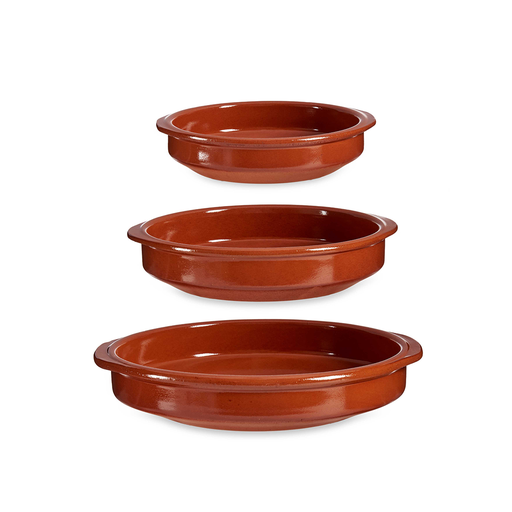 [32-077] La Dehesa Clay 3 Pieces Set Rounded Cooking Pot Brown 22 cm