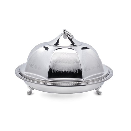 [05-123] Vague Steel Round Ouzi Steel Platter 47 cm,Silver