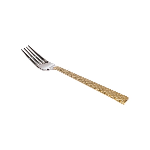 [06-026] Vague Stainless Steel VIP Dessert Fork with Golden Handle
