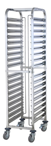 [13-1232] Vague Stainless Steel Single-Line Tray Trolley 1/1 380 mm