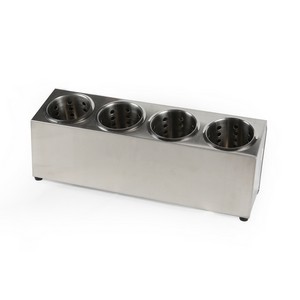 [13-1241] Vague Stainless Steel Cutlery Box 4 Holes