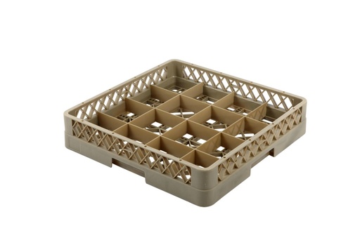 [13-1265BG] Vague Plastic 16-compartment Glass Rack Beige