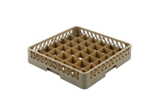 [13-1270BG] Vague Plastic 36 compartment Glass Rack Beige