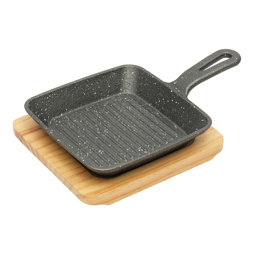 [13-1371] Vague Cast Iron Sizzling with Base 19 cm
