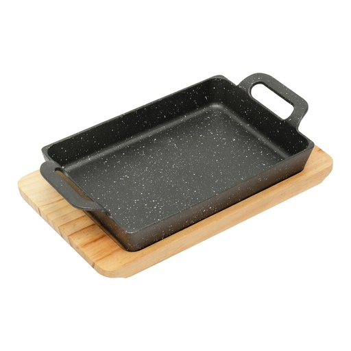 [13-1375] Vague Cast Iron Sizzling with Base 24 cm x 16.5 cm