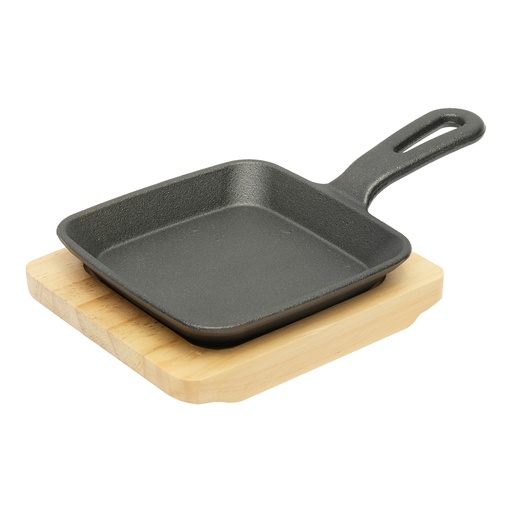 [13-1388] Vague Cast Iron Sizzling with Base 12 cm